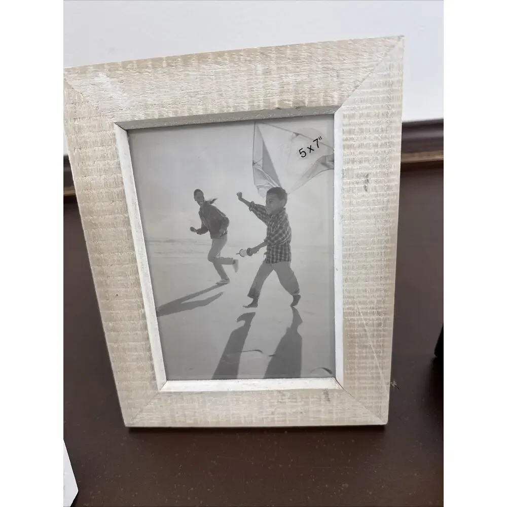 Threshold 4x6 & 5x7 Picture Frames - Wood & Faux Bone - Set of 3 Home Decor New